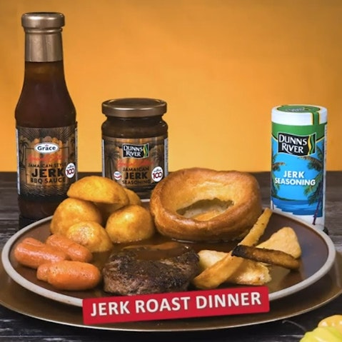 RECIPE IMAGE Jerk Roast Dinner with product packs