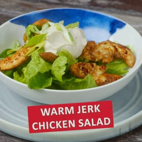 RECIPE IMAGE Warm Jerk Chicken Salad alternative angle
